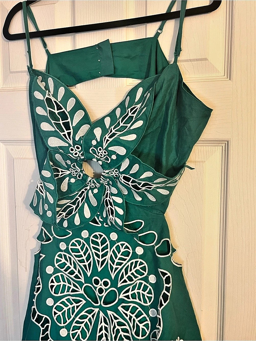Embroidered Maxi Dress in Green & White NWT - Picture 3 of 14